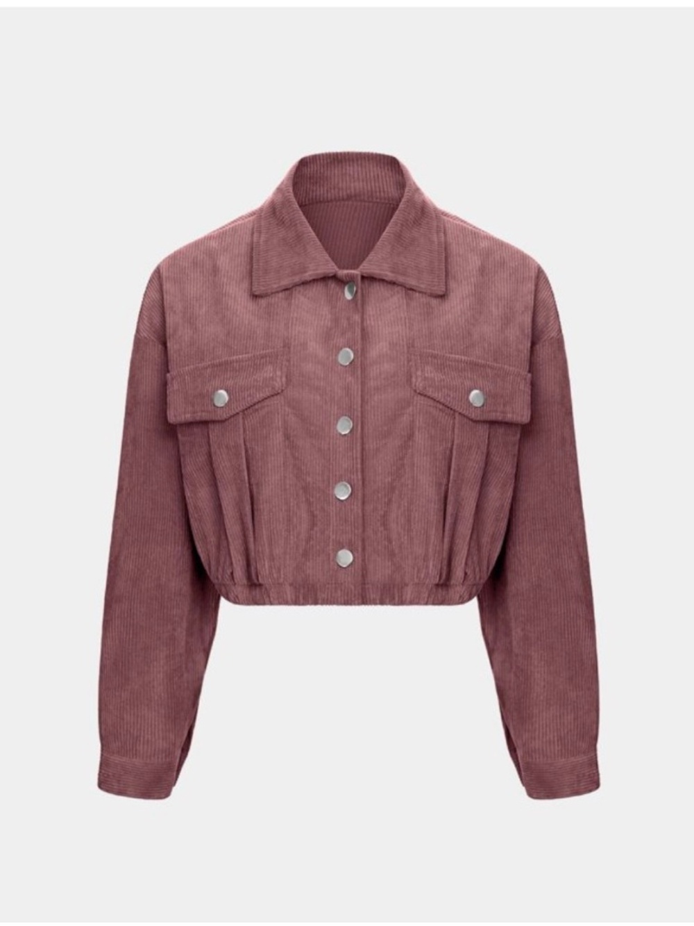 Halara Pocket Cropped Corduroy Casual Jacket